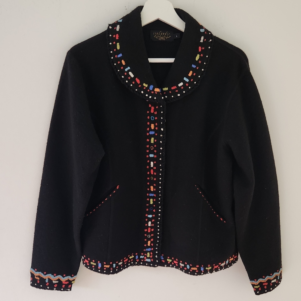 Icelandic Designs Wool Vintage Sweater Jacket